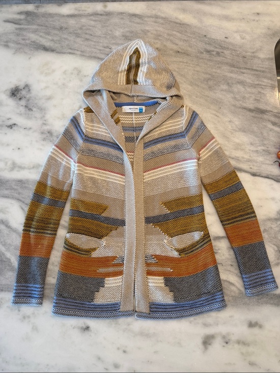 sparrow Sweaters - sparrow Hooded Striped Cardigan - Beige, Blue, Rust, Olive